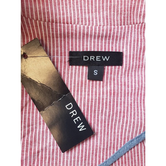 🆕 DREW Anthro Chambray Stripe Taryn Crop Jacket - Picture 7 of 7